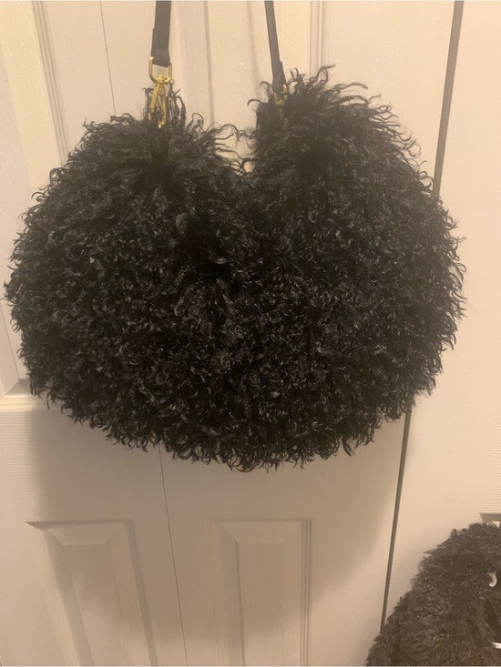 Handbags - Black Faux Fur bag -